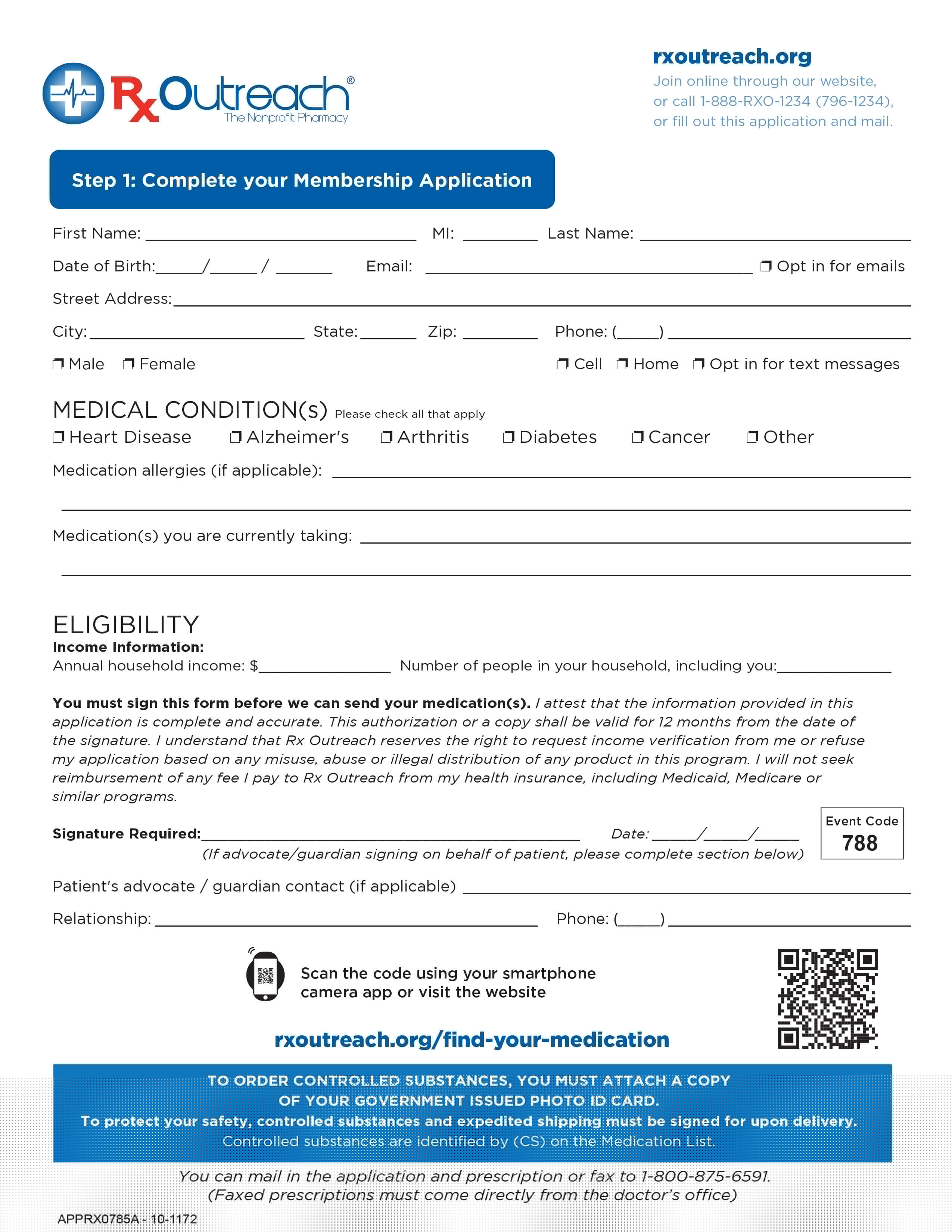 US Rx Outreach Membership Application, Prescription Order Form, and OTC Order Form 12 copy